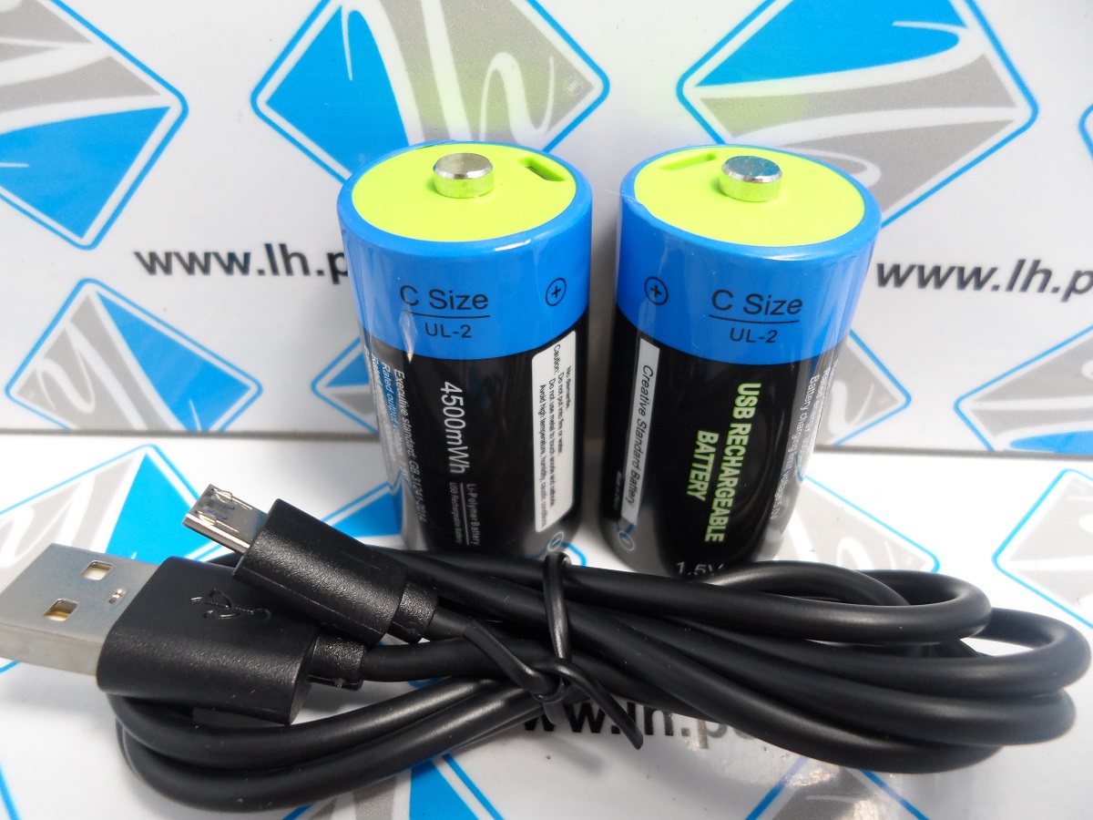 UL-2 Size C             Rechargeable battery 1.5V, 4500mWh + USB charging cable